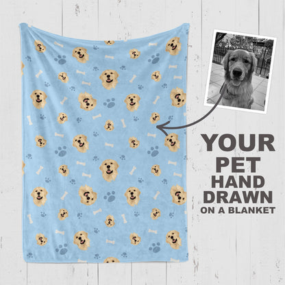 Custom Dog Face Blanket