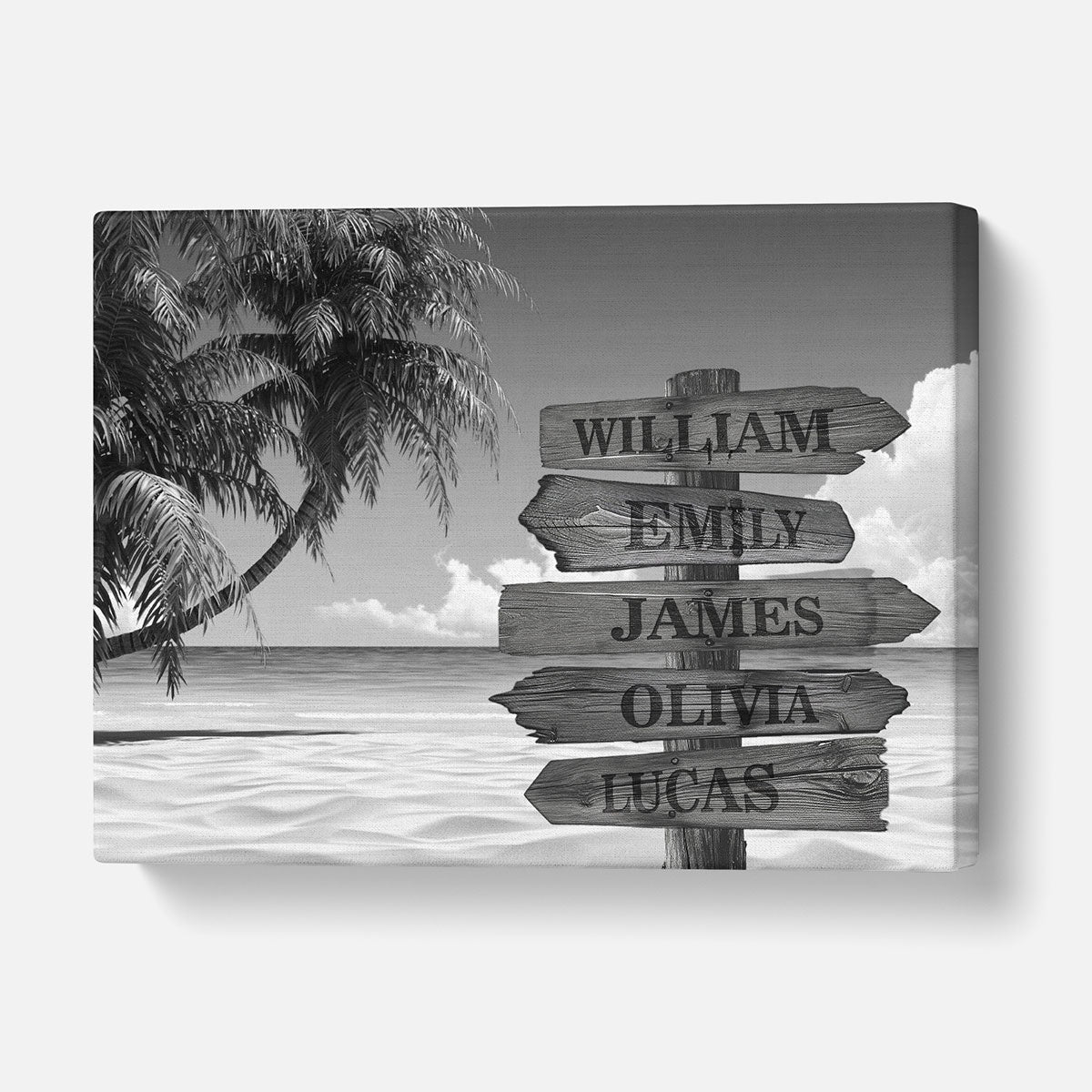 Custom Multiple Names Tropical Canvas