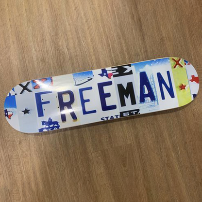 Custom License Plate Skateboard Wall Art