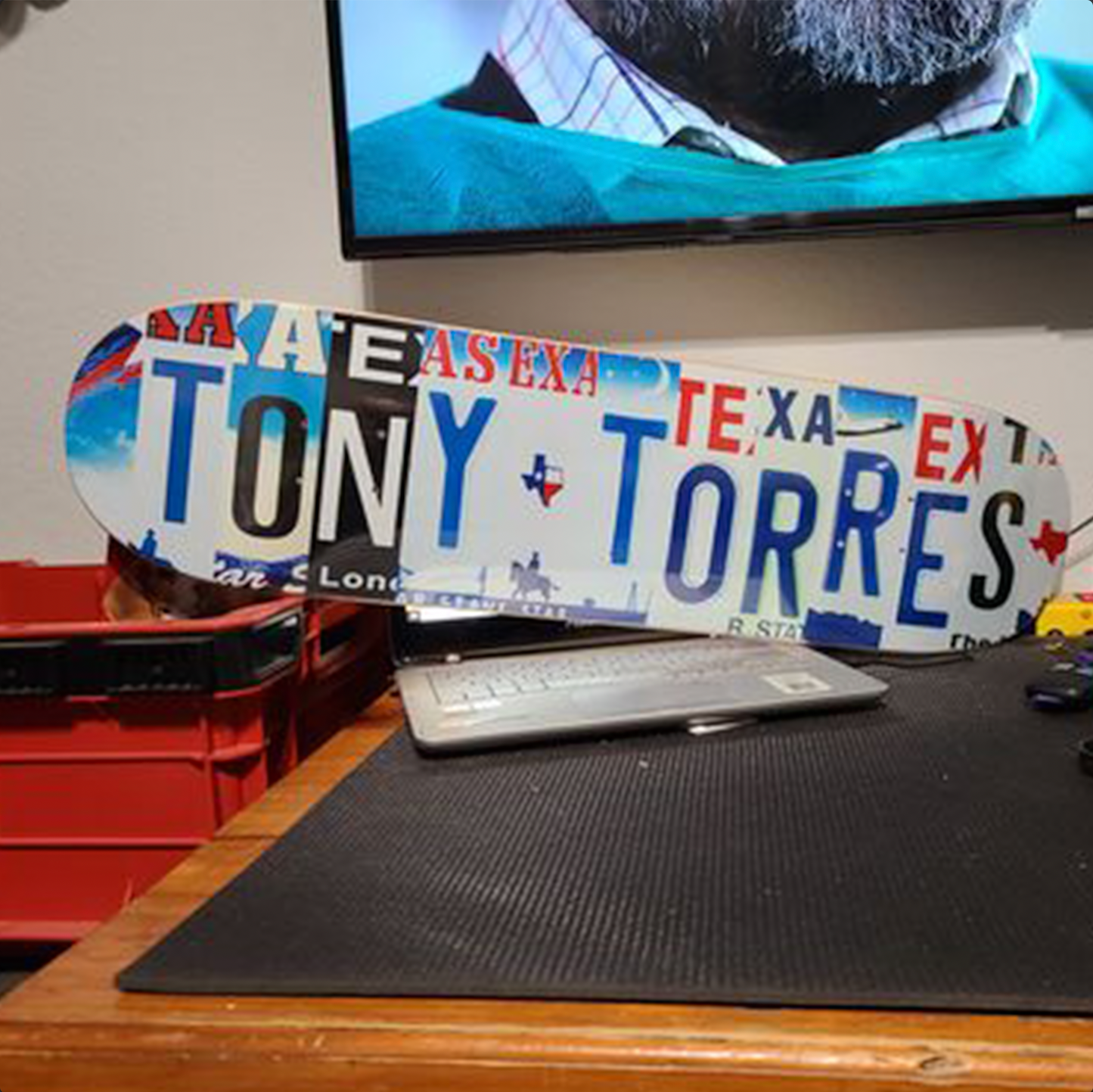 Custom License Plate Skateboard Wall Art